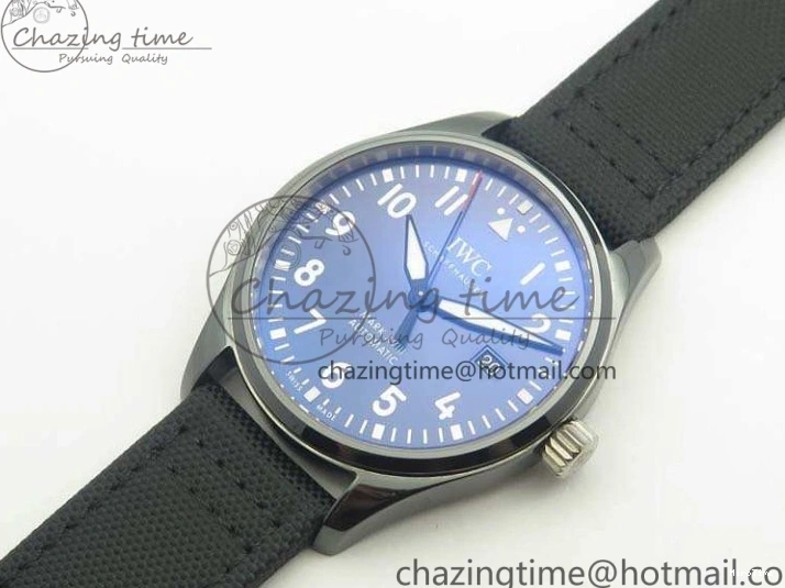 MIROTIME 0125 HighQuality Mark XVIII LAUREUS IW324703 Black Ceramic MKF Best Edition On Black Nylon Strap A 7218